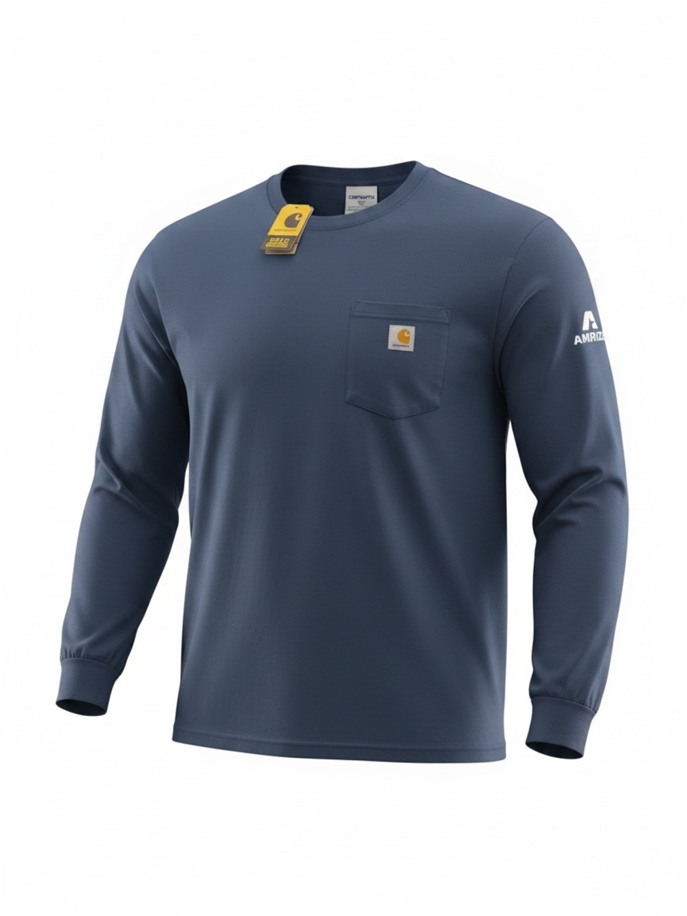 NWT Carhartt Men's XL Loose Fit Heavyweight Long-Sleeve Pocket T-Shirt Navy Blue